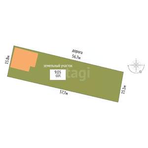 Дача 176м², 2-этажный, участок 905 сот.  