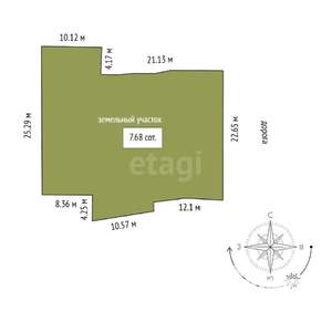 Дом 47м², 1-этажный, участок 8 сот.  