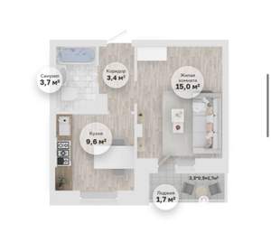 1-к квартира, на длительный срок, 33м2, 14/16 этаж