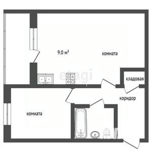 1-к квартира, на длительный срок, 37м2, 2/3 этаж