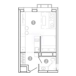 1-к квартира, вторичка, 29м2, 8/15 этаж