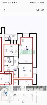 2-к квартира, вторичка, 42м2, 8/9 этаж