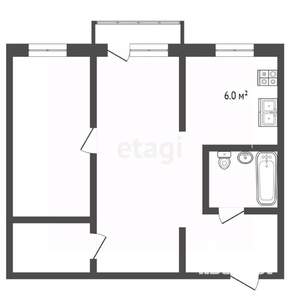 2-к квартира, вторичка, 46м2, 4/4 этаж