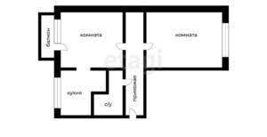 2-к квартира, вторичка, 45м2, 5/5 этаж