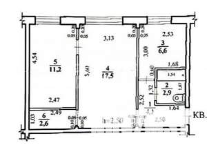 2-к квартира, вторичка, 45м2, 1/5 этаж