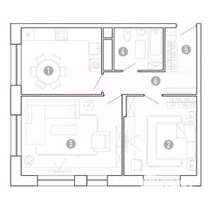 2-к квартира, вторичка, 59м2, 2/15 этаж