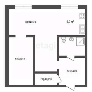 2-к квартира, вторичка, 44м2, 3/5 этаж