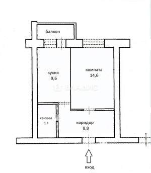 1-к квартира, вторичка, 36м2, 1/5 этаж