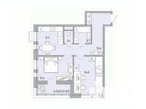 2-к квартира, вторичка, 56м2, 12/18 этаж