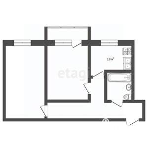 2-к квартира, вторичка, 43м2, 5/5 этаж