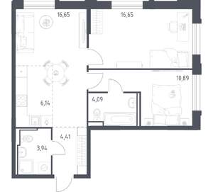 2-к квартира, вторичка, 63м2, 11/17 этаж