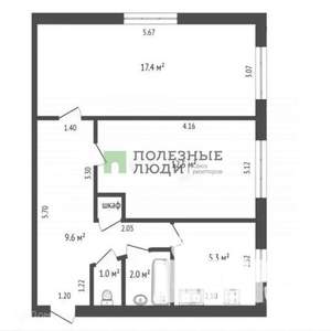2-к квартира, вторичка, 49м2, 1/5 этаж