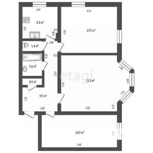 3-к квартира, вторичка, 79м2, 2/3 этаж