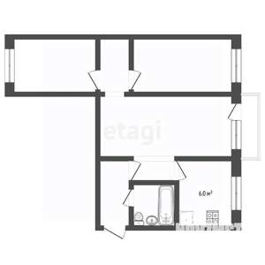 3-к квартира, вторичка, 60м2, 4/5 этаж