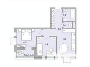 2-к квартира, вторичка, 49м2, 12/18 этаж