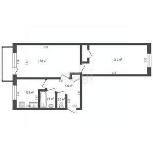 2-к квартира, вторичка, 49м2, 4/5 этаж