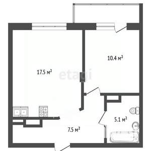 1-к квартира, вторичка, 41м2, 6/17 этаж