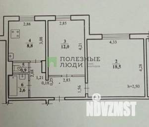 2-к квартира, вторичка, 51м2, 1/9 этаж