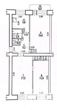 3-к квартира, вторичка, 61м2, 3/5 этаж