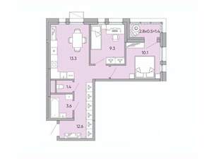 2-к квартира, вторичка, 52м2, 9/10 этаж