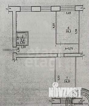 3-к квартира, вторичка, 60м2, 1/5 этаж