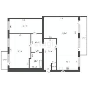 3-к квартира, вторичка, 93м2, 2/5 этаж