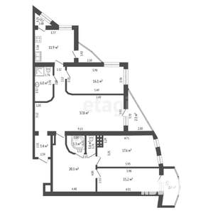 4-к квартира, вторичка, 138м2, 4/15 этаж