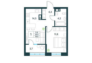 1-к квартира, вторичка, 39м2, 10/10 этаж