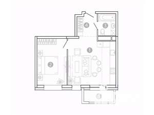2-к квартира, вторичка, 46м2, 9/15 этаж