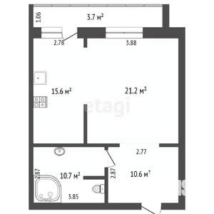 2-к квартира, вторичка, 79м2, 4/9 этаж