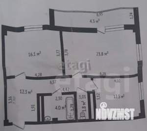 2-к квартира, вторичка, 71м2, 4/16 этаж