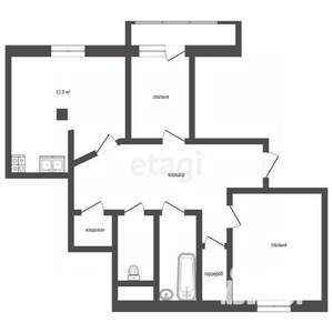 3-к квартира, вторичка, 110м2, 12/16 этаж