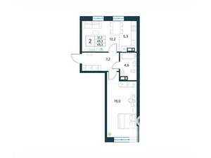 2-к квартира, вторичка, 48м2, 5/18 этаж