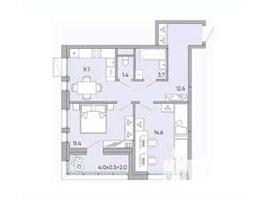 2-к квартира, вторичка, 56м2, 12/18 этаж