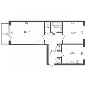 2-к квартира, вторичка, 51м2, 5/5 этаж
