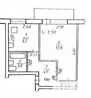 1-к квартира, вторичка, 27м2, 4/5 этаж