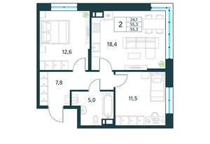 1-к квартира, вторичка, 39м2, 9/10 этаж