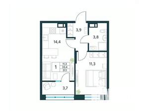 1-к квартира, вторичка, 37м2, 17/18 этаж