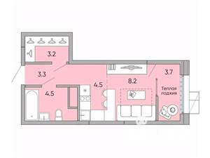 Студия квартира, вторичка, 27м2, 2/18 этаж