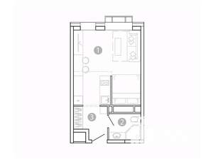1-к квартира, вторичка, 29м2, 2/15 этаж