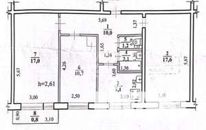 3-к квартира, вторичка, 66м2, 4/5 этаж