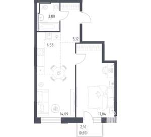 1-к квартира, вторичка, 47м2, 13/17 этаж