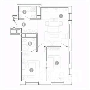 3-к квартира, вторичка, 66м2, 3/15 этаж
