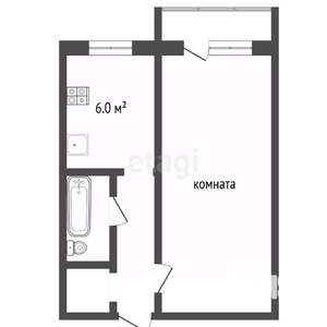 1-к квартира, вторичка, 32м2, 6/9 этаж