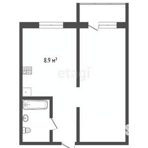 1-к квартира, вторичка, 42м2, 2/9 этаж