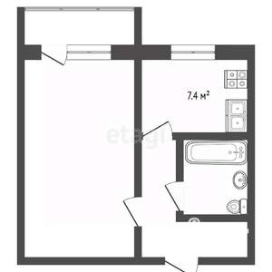 1-к квартира, вторичка, 34м2, 2/5 этаж