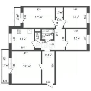 4-к квартира, вторичка, 79м2, 8/10 этаж