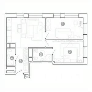 2-к квартира, вторичка, 58м2, 4/15 этаж