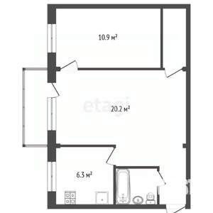 2-к квартира, вторичка, 47м2, 2/5 этаж