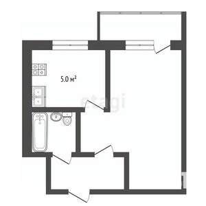 1-к квартира, вторичка, 27м2, 3/4 этаж